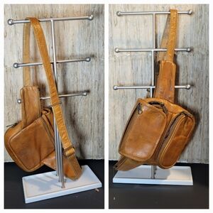 Vintage Leather Fanny / Waist Pack -Multi Pocket Belt Bag